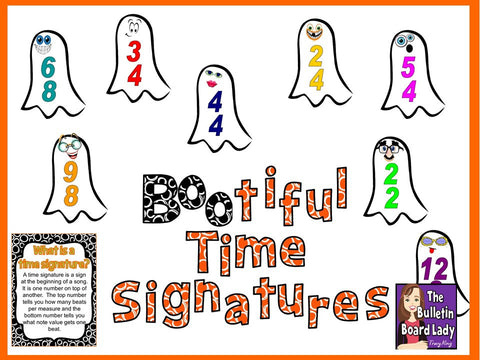 BOOtiful Time Signatures Bulletin Board for Music Class