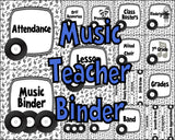 Music Teacher Binder - Black and White Record