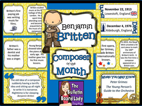 Composer of the Month Benjamin Britten-Bulletin Board and Writing Projects