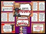 Composer of the Month Copland-Bulletin Board and Writing Activities