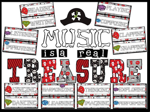 Music is a Real Treasure Pirate Themed Bulletin Board