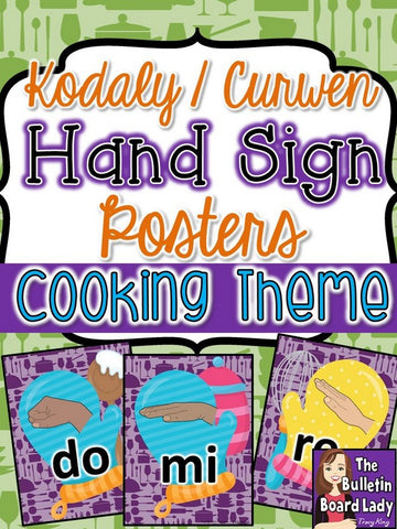 Kodaly Curwen Hand Sign Posters - Cooking Theme