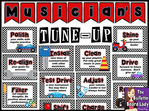 Musician's Tune-Up Racing Themed Bulletin Board