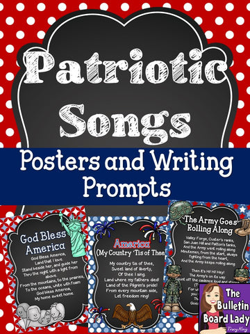 Patriotic Songs Posters and Writing Prompts