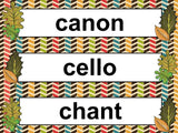Music Word Wall - Camping Theme