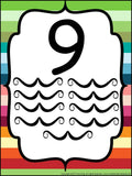 Mustache Number Posters 1-20