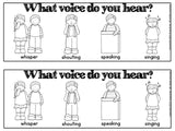 Four Voices Posters, Listening Strips, Worksheets and Assessments