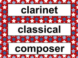 Music Word Wall Set – Red White and Blue