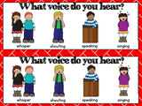 Four Voices Posters, Listening Strips, Worksheets and Assessments