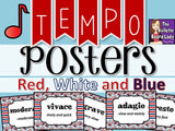 Tempo Posters - Red White and Blue