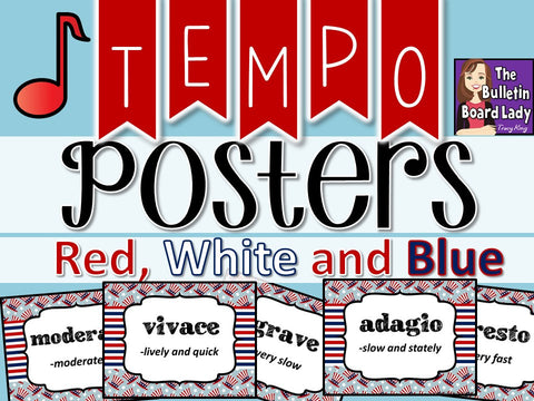 Tempo Posters - Red White and Blue
