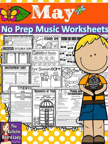 No Prep Music Worksheets for MAY