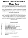Exit Tickets Formative Assessments for Music Class-INSTRUMENTS
