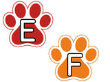 Treble Staff Display - Paw Prints