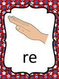 Kodaly Curwen Hand Signs – Red White and Blue