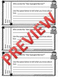 Exit Tickets for Music Class- Star Spangled Banner