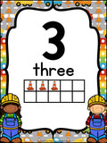 Number Posters Construction Theme