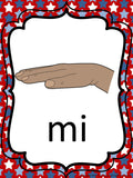 Kodaly Curwen Hand Signs – Red White and Blue