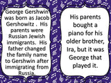 Composer of the Month George Gershwin-Bulletin Board and Writing Activities