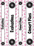 Teacher Binder - White with Rainbow Records