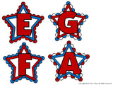 Treble Clef Bulletin Board Display Red White and Blue