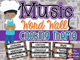 Music Word Wall - Cooking Theme