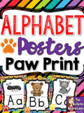 Alphabet Posters Paw Print Theme