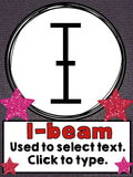 Cursor Cues Posters for Computer Lab Rock Star Theme