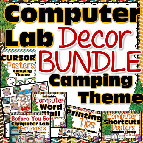 Computer Lab Decor BUNDLE - Camping Theme