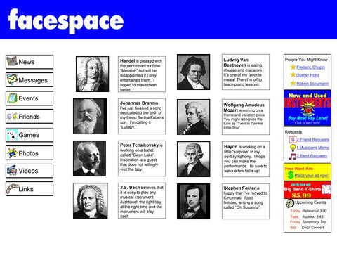 facespace Composers and Social Networking Music Bulletin Board Kit