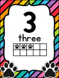 Number Posters Paw Print Them