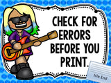 Printing Tips Posters for Computer Lab –Rock Star Theme