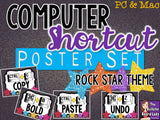 Computer Shortcuts Posters for Computer Lab - Rock Star Theme