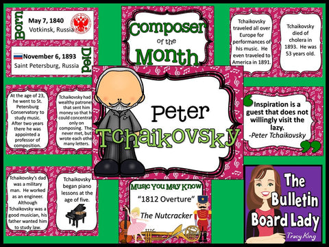 Composer of the Month Tchaikovsky Bulletin Board and Writing Activities